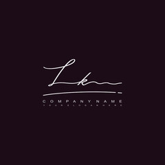 LK initials signature logo. Handwriting logo vector templates. Hand drawn Calligraphy lettering Vector illustration.
