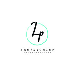 LP initials signature logo. Handwriting logo vector templates. Hand drawn Calligraphy lettering Vector illustration.
