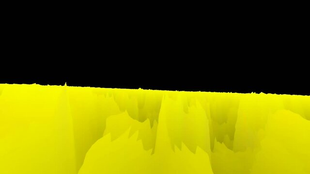 Yellow pattern landscape in black background - animation