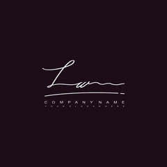 LW initials signature logo. Handwriting logo vector templates. Hand drawn Calligraphy lettering Vector illustration.