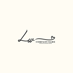 LW initials signature logo. Handwriting logo vector templates. Hand drawn Calligraphy lettering Vector illustration.