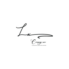 LX initials signature logo. Handwriting logo vector templates. Hand drawn Calligraphy lettering Vector illustration.