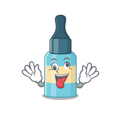 Fototapeta premium A mascot design of hair oil having a funny crazy face
