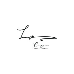 LZ initials signature logo. Handwriting logo vector templates. Hand drawn Calligraphy lettering Vector illustration.