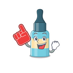 Hair oil in cartoon picture design with Foam finger