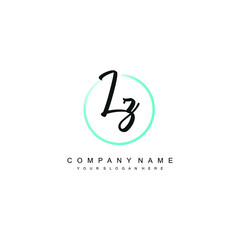 LZ initials signature logo. Handwriting logo vector templates. Hand drawn Calligraphy lettering Vector illustration.