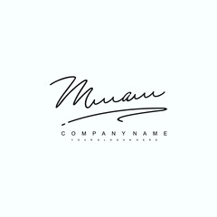 MA initials signature logo. Handwriting logo vector templates. Hand drawn Calligraphy lettering Vector illustration.