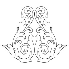 Classical baroque vector of vintage element for design. Decorative design element filigree calligraphy vector. You can use for wedding decoration of greeting card and laser cutting.