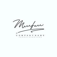 MF initials signature logo. Handwriting logo vector templates. Hand drawn Calligraphy lettering Vector illustration.