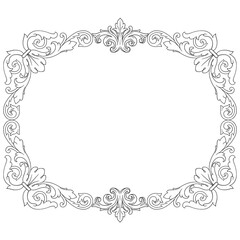 Classical baroque vector of vintage element for design. Decorative design element filigree calligraphy vector. You can use for wedding decoration of greeting card and laser cutting.