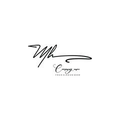MH initials signature logo. Handwriting logo vector templates. Hand drawn Calligraphy lettering Vector illustration.