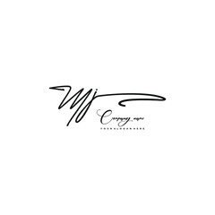 MJ initials signature logo. Handwriting logo vector templates. Hand drawn Calligraphy lettering Vector illustration.