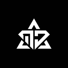 QJ monogram logo with diamond shape and triangle outline