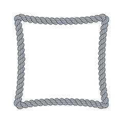 silver rope woven in frame. vector illustration