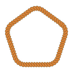 golden rope woven in frame. vector illustration