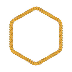 golden rope woven in frame. vector illustration