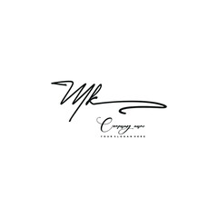MK initials signature logo. Handwriting logo vector templates. Hand drawn Calligraphy lettering Vector illustration.