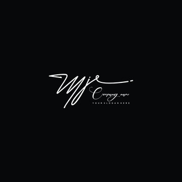 MJ initials signature logo. Handwriting logo vector templates. Hand drawn Calligraphy lettering Vector illustration.