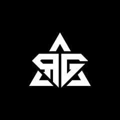 RG monogram logo with diamond shape and triangle outline