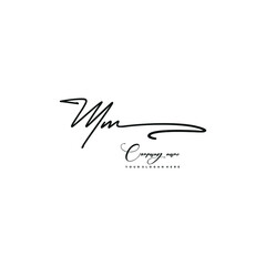 MM initials signature logo. Handwriting logo vector templates. Hand drawn Calligraphy lettering Vector illustration.