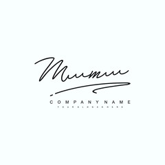 MM initials signature logo. Handwriting logo vector templates. Hand drawn Calligraphy lettering Vector illustration.