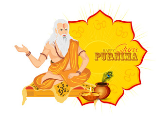 vector Illustration for Guru Purnima Celebration da