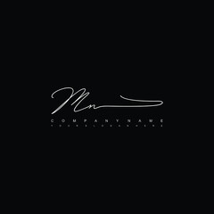 MN initials signature logo. Handwriting logo vector templates. Hand drawn Calligraphy lettering Vector illustration.
