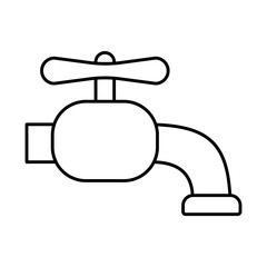 water tap line style icon vector design