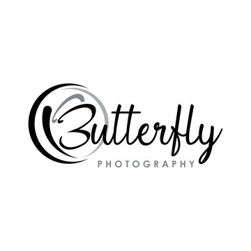 Photography Logo. Butterfly Photography Logo Design