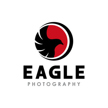 Eagle Photography Logo. Eagle Drone Camera Logo Design