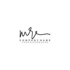 MR initials signature logo. Handwriting logo vector templates. Hand drawn Calligraphy lettering Vector illustration.