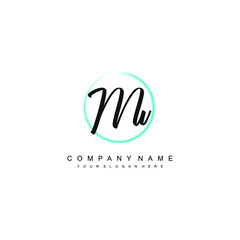 MV initials signature logo. Handwriting logo vector templates. Hand drawn Calligraphy lettering Vector illustration.
