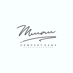 MV initials signature logo. Handwriting logo vector templates. Hand drawn Calligraphy lettering Vector illustration.