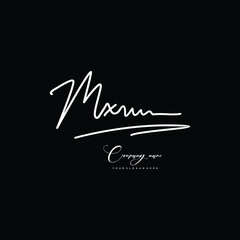 MX initials signature logo. Handwriting logo vector templates. Hand drawn Calligraphy lettering Vector illustration.