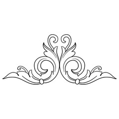 Fototapeta premium Classical baroque vector of vintage element for design. Decorative design element filigree calligraphy vector. You can use for wedding decoration of greeting card and laser cutting.
