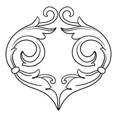 Obraz premium Classical baroque vector of vintage element for design. Decorative design element filigree calligraphy vector. You can use for wedding decoration of greeting card and laser cutting.