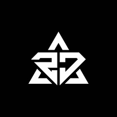 ZJ monogram logo with diamond shape and triangle outline