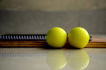 Golf Ball on a black background. Quarantine Photography. Abstract, Background wallpaper colourful.