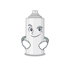 A cute caricature picture of hair spray having confident gesture