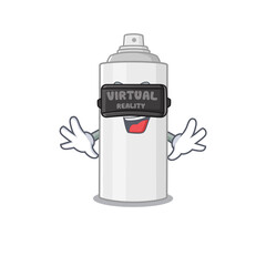 Hair spray cartoon image play a game with Virtual Reality headset