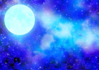 Fototapeta premium 満月と星空2