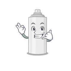 Caricature design of hair spray with cute call me pose