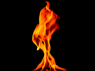 Fototapeta premium fire in the flames on black background