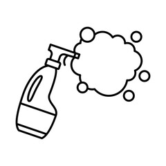detergent spray bottle line style icon vector design
