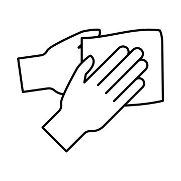 hands with rag line style icon vector design