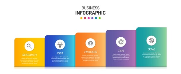 Infographic design with icons and 5 options or steps. Thin line vector. Infographics business concept. Can be used for info graphics, flow charts, presentations, web sites, banners, printed materials.