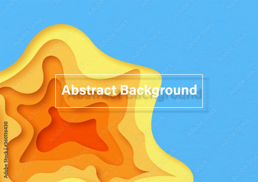 Poster white abstract background lettering on abstract texture in blue and yellow colors tone on paper patt