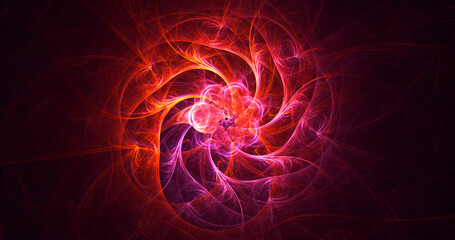 3D rendering abstract colorful fractal light background