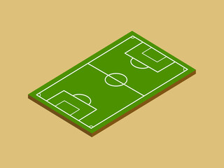 Isometric football field vector illustration
