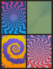 Abstract Background Set, Gradients and Swirl Shapes 